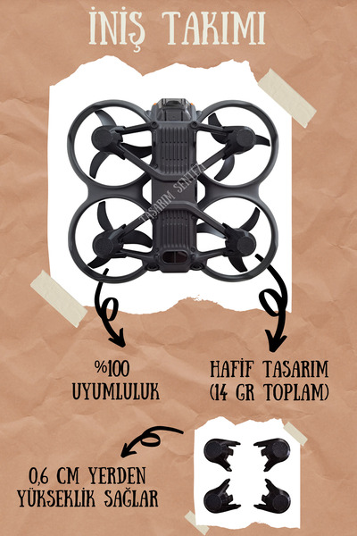 Tasarım Sentezi Dji Avata 2 Drone Uyumlu İniş Takımı V2 Koruma Ayak Aksesuar ...