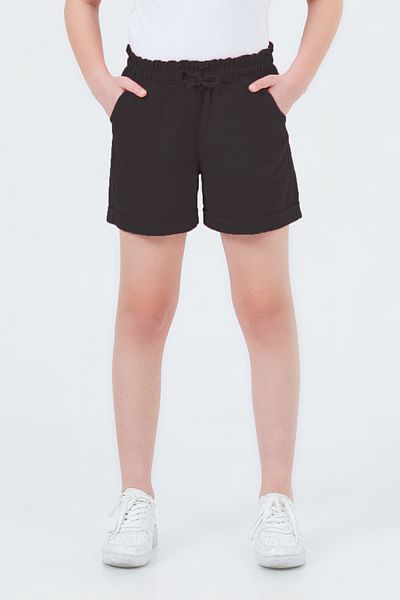 DMB BOYS & GIRLS Pantaloni scurți din Gabardină pentru fete - 100% bumbac, cu talie elastică și buzunare
