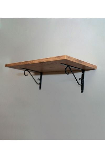 Trend Goods Decorative Wooden Shelf with Wrought Iron Legs