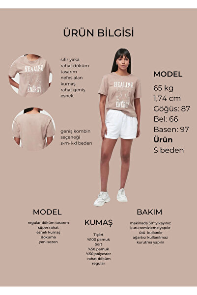 YHGTEKSTİL Σετ πιτζάμες με εμπριμέ βαμβακερό σορτς για γυναίκα - κοντομάνικο