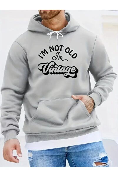 Deocept Φούτερ με κουκούλα Unisex Vintage Printed Oversize