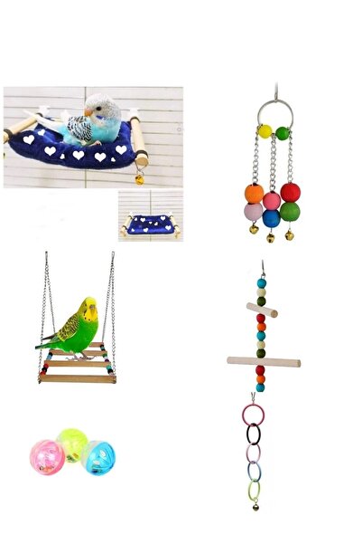 AlyaPetWorld Muhabbet Kuşu Ve Papağanlar İçin Salıncak Ve Oyuncak seti - Kuş ...