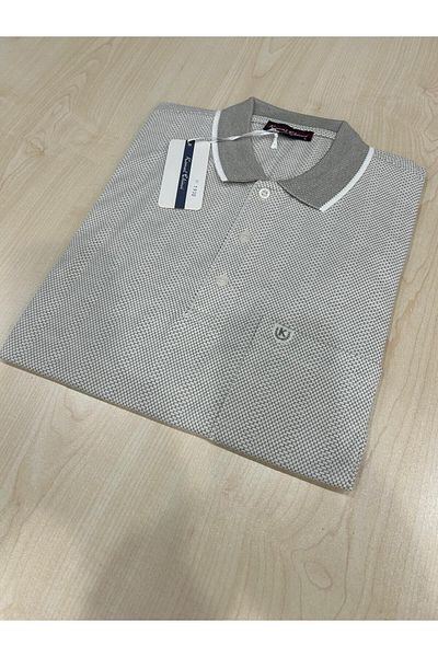 KEMAL EKİNCİ Men's Polo Collar Pocket Patterned T-Shirt