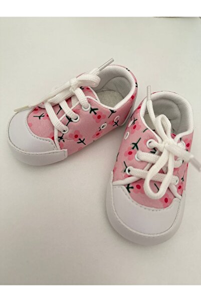 Little Pumpkin KIZ BEBEK EV AYAKKABISI & PATİK YUMUŞAK TABANLI ÇİÇEK DESENLİ SNEAKER