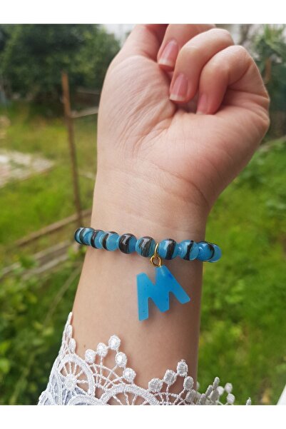 F48HEDİYELİK Saç Telinden Yapılmış Bileklik Mavi Renk