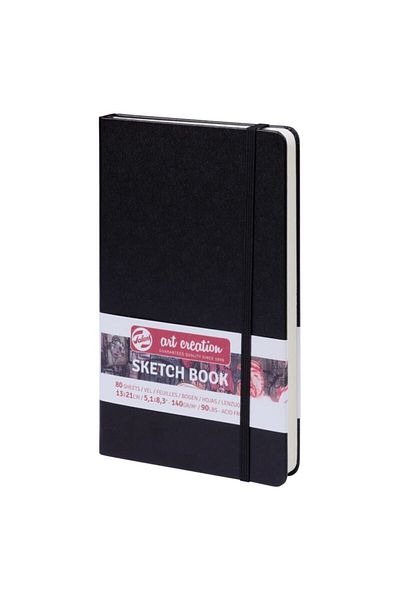 Talens Sketchbook Hard Cover Sketch Drawing Notebook 13x21 CmA5 140 Gr 80 Yp Black