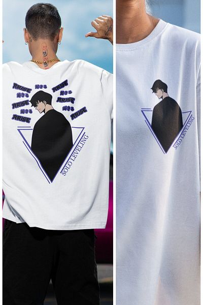 Fuddy Moda Μπλουζάκι Unisex Oversize Anime με στάμπα - Arise Solo Leveling Back T-shirt