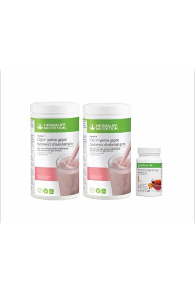 Herbalife 2 Adet Beyaz Çikolata Ahududu Aromalı Shake 50 gr Şeftali Aromalı Çay