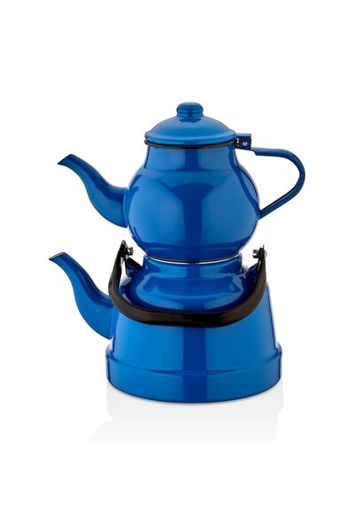 Ebru Metal Ebru Emaye Mavi Çinko Çaydanlık Takımı (JUMBO BOY 1.5LT/4.2LT)-15/22no