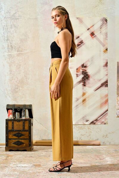 UPGRADE Saffron Wide Leg Viscon Trousers