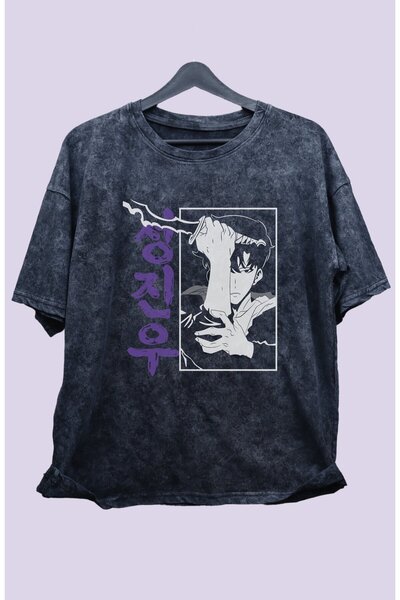 Fuddy Moda Unisex Oversize kroj Anime Štampano majica - Solo Leveling Manga W...