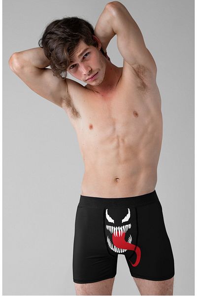Fuddy Moda Ανδρικό μπόξερ με στάμπα Marvel Venom - Modal χτενισμένο βαμβάκι, άνετη εφαρμογή