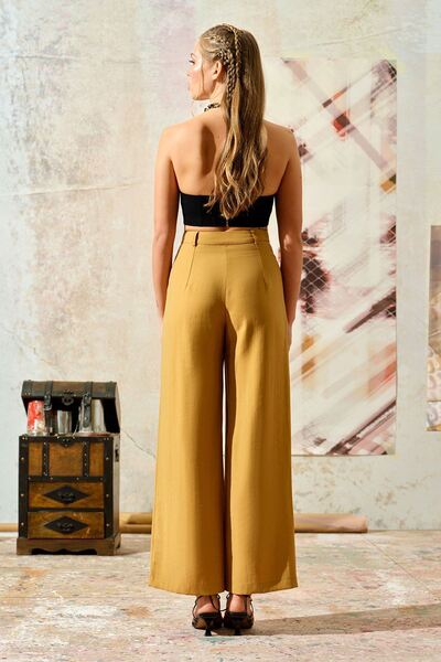UPGRADE Saffron Wide Leg Viscon Trousers