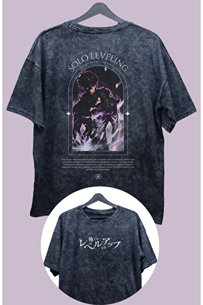 Fuddy Moda Unisex Oversize kroj Anime Štampano Solo Leveling Periv T-shirt