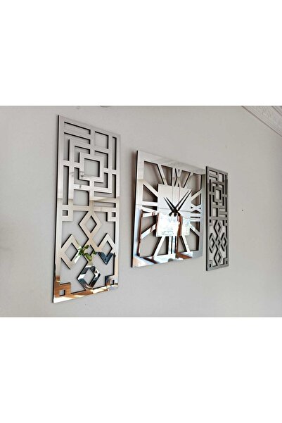 Genel Markalar Roma Rakamlı Modern & Şık Tasarım Mdf Üzeri Gümüş Renk Aynalı ...