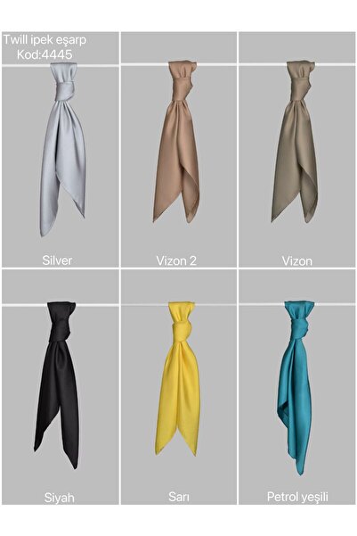 ARMANDA TWILL Silk Scarf - Silver