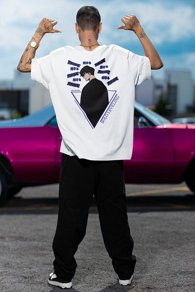 Fuddy Moda Μπλουζάκι Unisex Oversize Anime με στάμπα - Arise Solo Leveling Back T-shirt