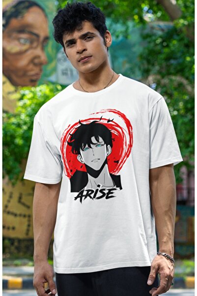 Fuddy Moda Unisex Oversize kroj Arise Anime Štampano majica - Solo Leveling Š...