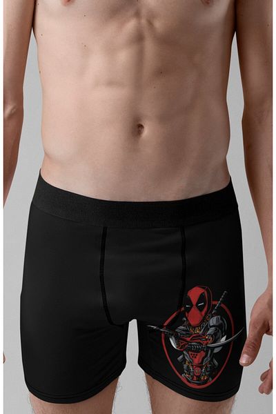 Fuddy Moda Ανδρικά μπόξερ με εμπριμέ Deadpool Modal Combed Cotton - Άνετη εφαρμογή