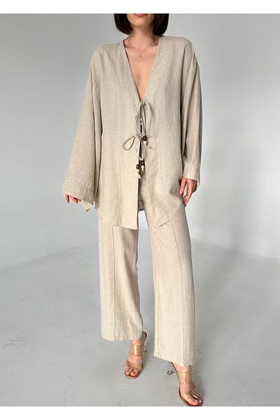 Laluvia Sada povlečení z korálků kimono v barvě kamene