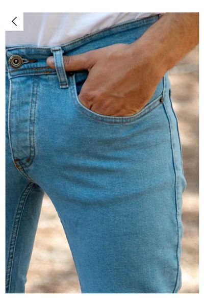 kadınmoda Ανδρικό μπλε ίσιο τζιν Lycra Classic Relaxed Fit Regular Fit