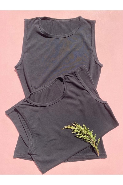 LEYNA BUTİK Жіночий чорний 2-х частинний велосипедний комір бавовняний лікра ...