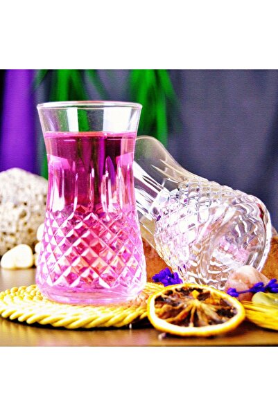 Paşabahçe 6 Adet Heybeli Cay Bardağı Kesme Desen