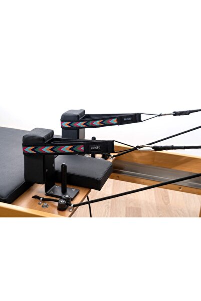 RAINBO Reformer Pilates Için Double Straps Ikili El Ayak Straps'i Siyah, Renkli Desenli Elcik