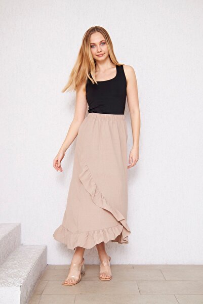 comstar Frilled Long Ayrobin Skirt, Summer Skirt, Frilly Skirt, Hijab Skirt, Gift Skirt