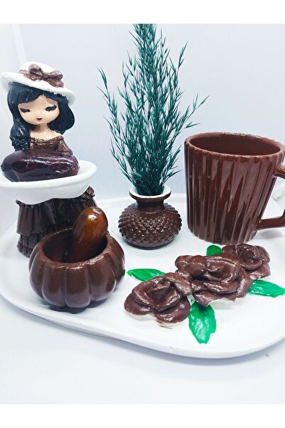 Handmade Sunumcu kiz set lokumcu set fincan set tek kisilik 5 parca