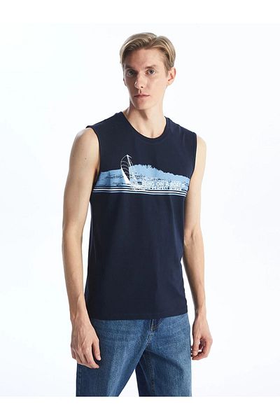 LC Waikiki Ανδρικό αμάνικο μπλουζάκι LCWAIKIKI Classic Crew Neck με στάμπα