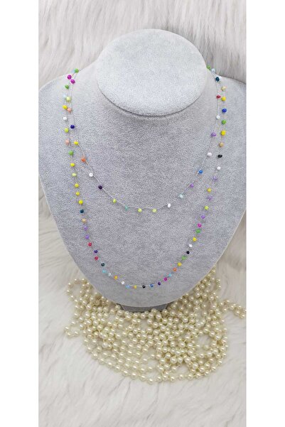 HAPPY HANDMADE SİM İPLİ BOHEM KOLYE RENGARENK KOLYE OTANTİK KOLYE