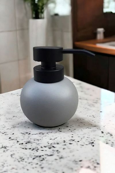 Pinkev Ceramic Chubby Liquid Soap Dispenser - Gray