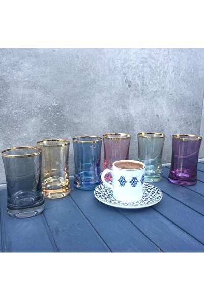 Pinkev Coffee Side Glass Water Cup Set for 6 People 150ml