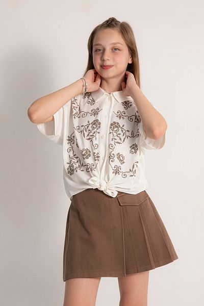 DMB BOYS & GIRLS 9-14 Years Old Summer Girl's Shirt Shorts Skirt Set