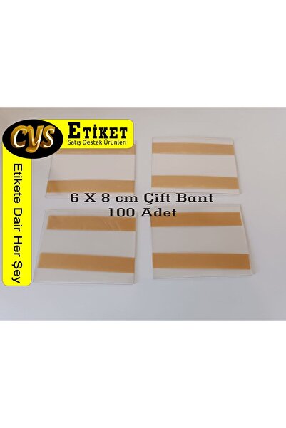 CYS ETİKET Arkası Çift Bantlı Yapışkanlı Raf Fiyat Etiketliği 6 Cm X 8 Cm - 1...
