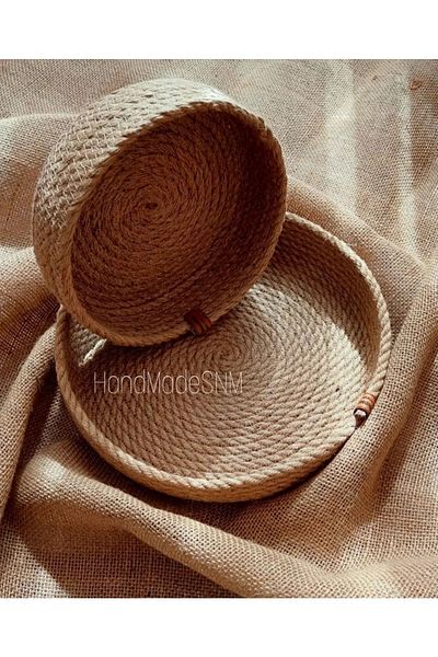 HandmadeSNM 1. Class a Quality Decorative Wicker Basket Set - Set of 2, Bathroom Organizer