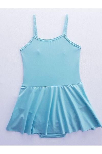 LULLY KİDS Girl's Mint Green Rope Strap Ballet Gymnastics Swimsuit with Skirt