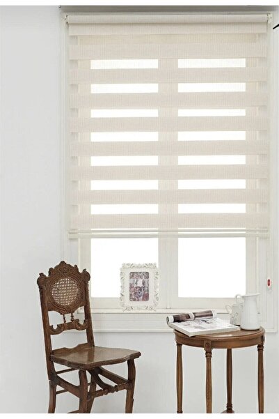 Beyazıt Tekstil Krem Bambu Zebra Perde Alüminyum Kasa