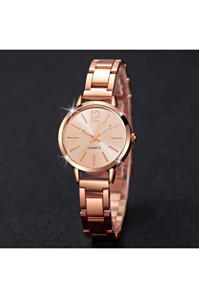 worldwatch Kadın Rose Gold Çelik Kayışlı Basit Dijital Ölçekli Küçük Kadranlı...