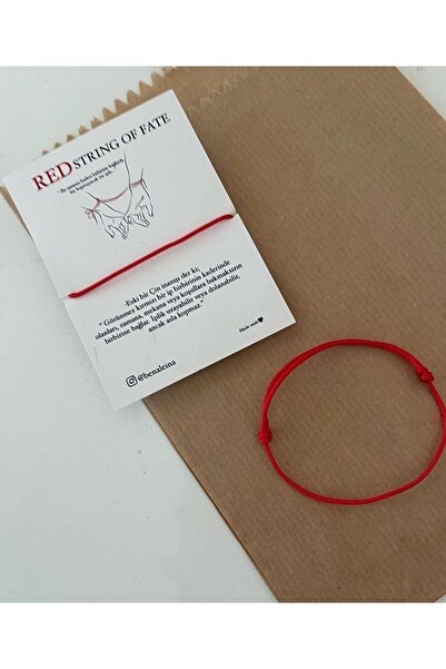 Ben Aleina Kırmızı Çift Bilekliği Kader Bilekliği Red String Of Fate - Kalın ...