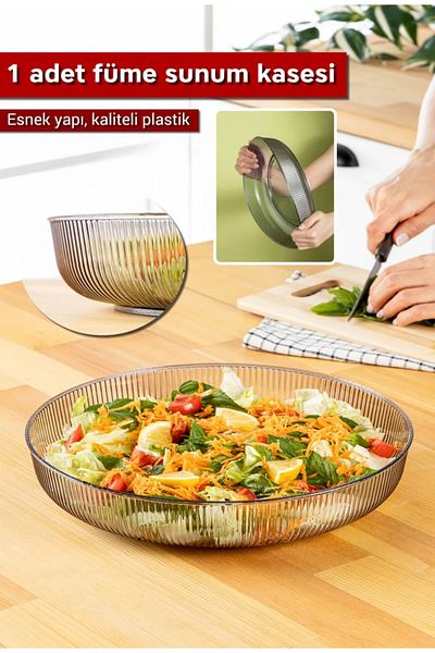 ARVALE 28 Cm Plastic First Class Fruit Bowl Salad Bowl - Table Top Presentation Bowl