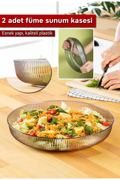 ARVALE Πλαστικό μπολ σαλάτας φρούτων 28 εκ. - 1 μπολ επιτραπέζιας παρουσίασης, 2 μπολ πρώτης τάξης