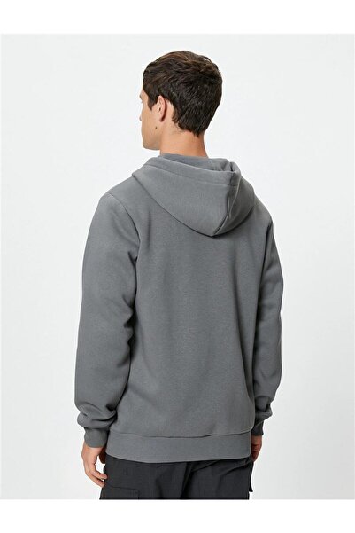 Koton 4wam70029mk 939 Antrasit Erkek Pamuk Jersey Sweatshirt