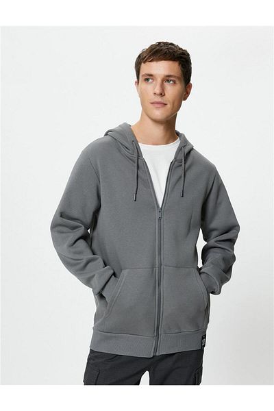 Koton 4wam70029mk 939 Anthracite ανδρικό φούτερ από βαμβάκι