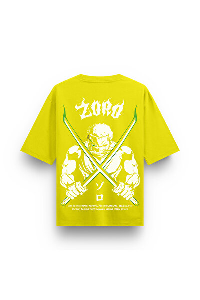Freeyez Tricou oversize unisex One Piece Rononoa Zoro King, imprimat pe spate...