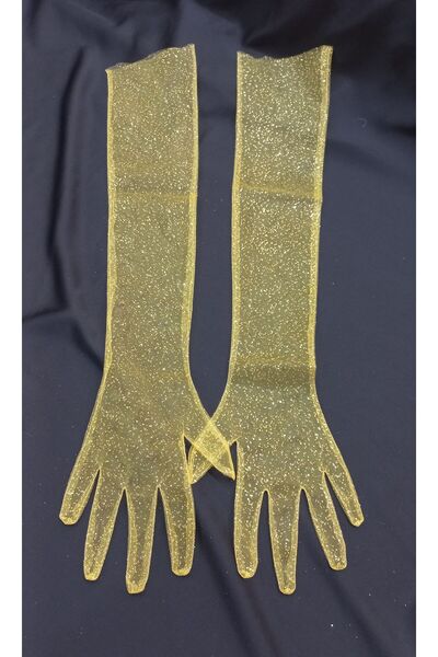 es moda shop Diamond Mustard Long Evening Dress - Glittering Bridal Dress