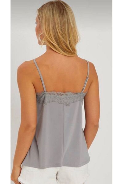 Gökcengirl Lace collar blouse gray color
