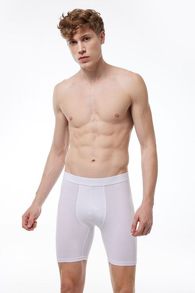 Malabadi White Modal Boxer - Ανδρικά, μακριά πόδια, 019