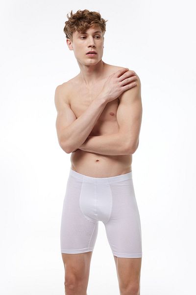 Malabadi White Modal Boxers - Ανδρικά, μακριά πόδια, 018